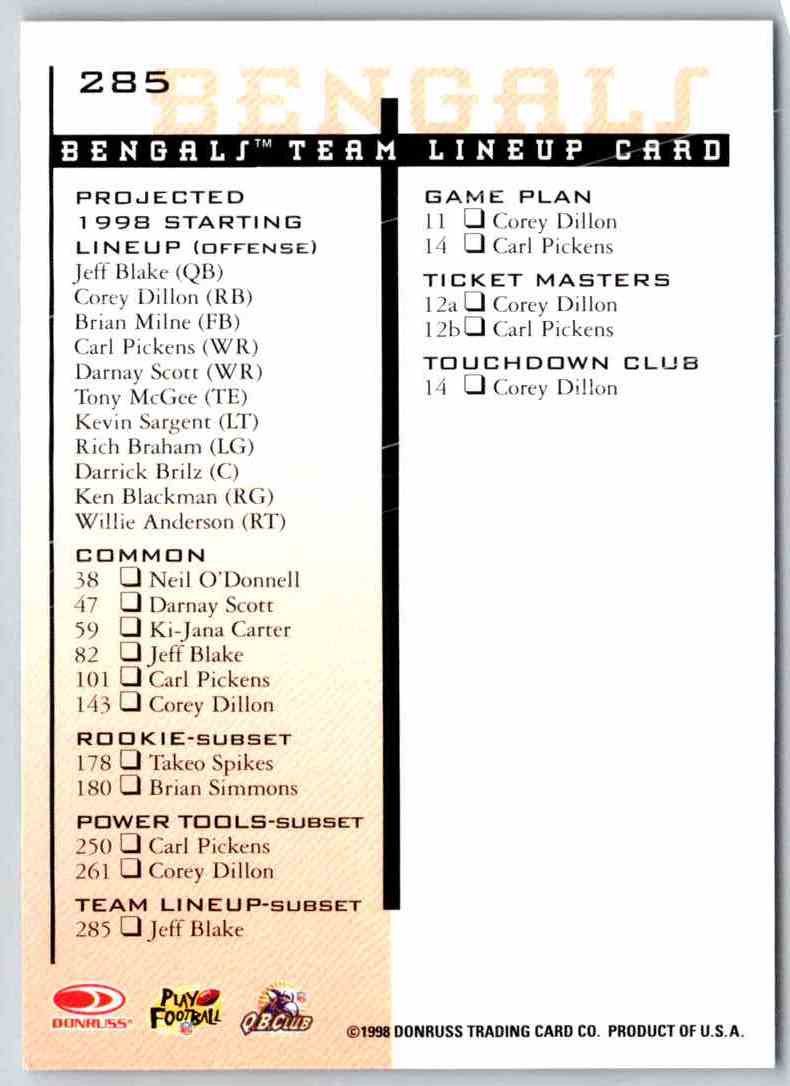 1998 Leaf Rookies And Stars Jeff Blake