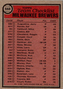 1981 Topps Milwaukee Brewers - Bob Rodgers