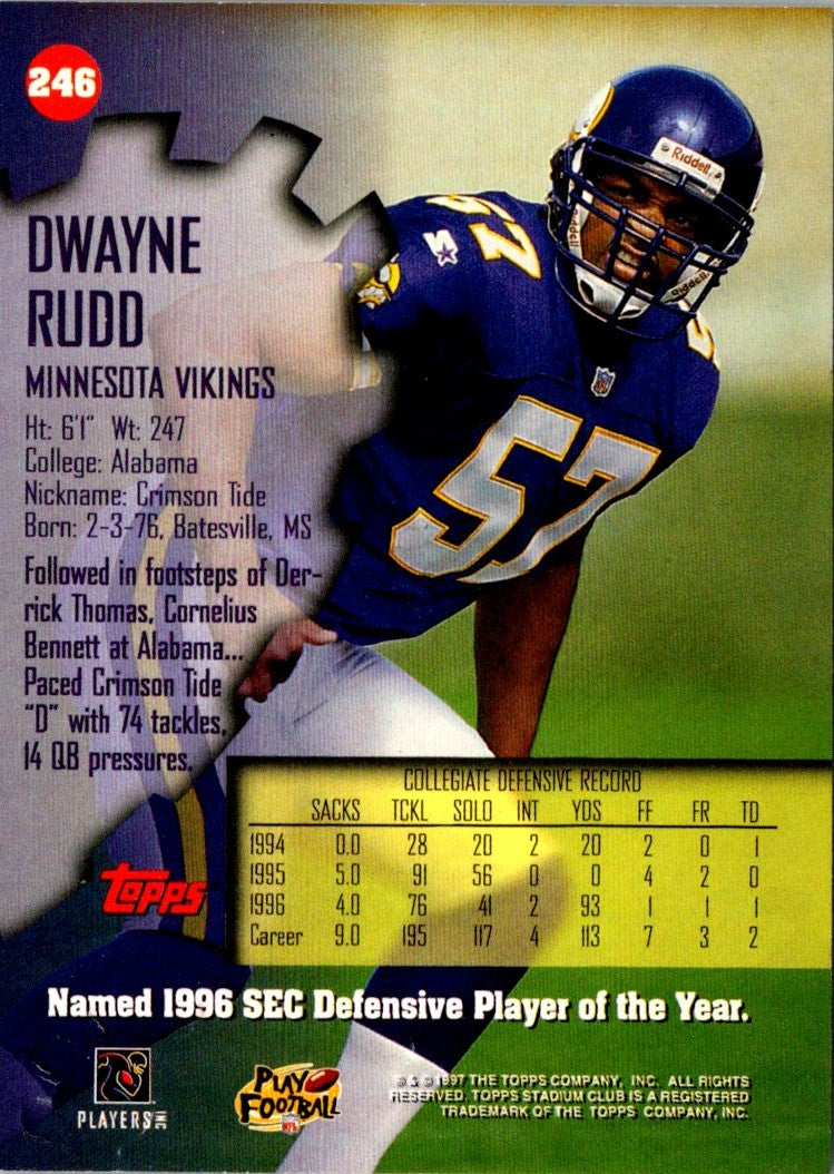 1997 Stadium Club Dwayne Rudd