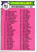 1979 Topps Checklist 1-121