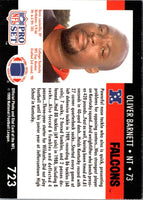 1990 Pro Set Oliver Barnett #723B Rookie