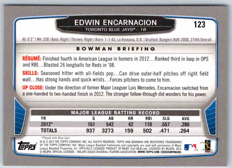 2013 Bowman Edwin Encarnacion