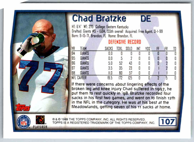 1999 Topps Chad Bratzke