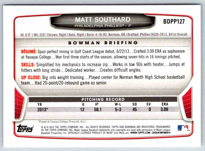 2013 Bowman Matt Southard