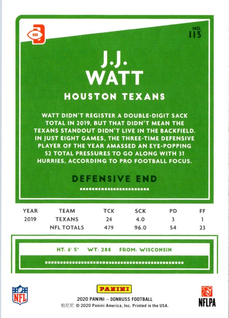 2019 Donruss J.J. Watt