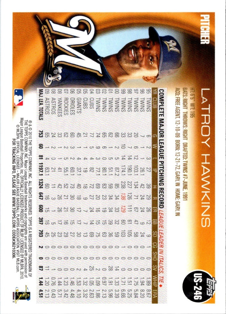 2010 Topps Update LaTroy Hawkins