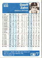 1984 Fleer Geoff Zahn #532