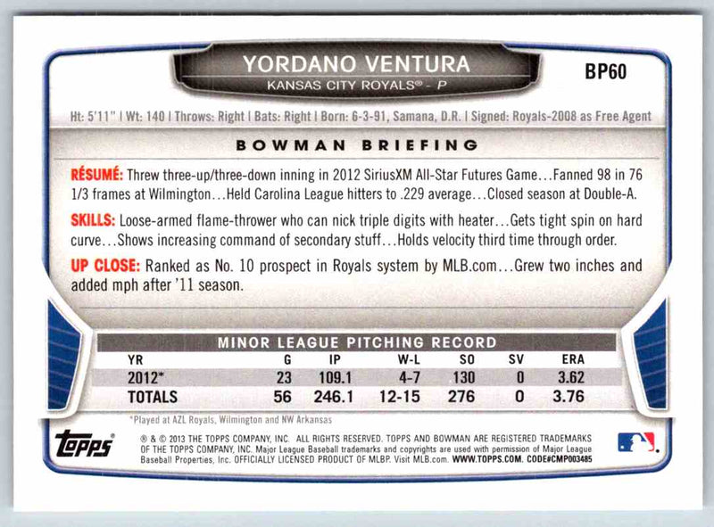 2014 Bowman Yordano Ventura