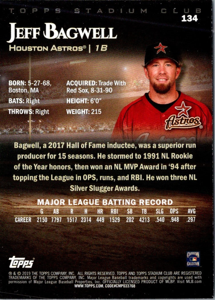 2019 Stadium Club Jeff Bagwell