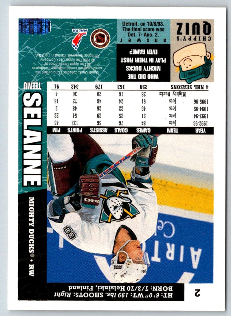 2005 Upper Deck Rookie Update Teemu Selanne