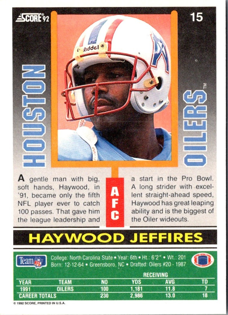 1992 Score Haywood Jeffires