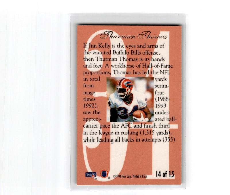 1994 Ultra Flair Hot Numbers Thurman Thomas