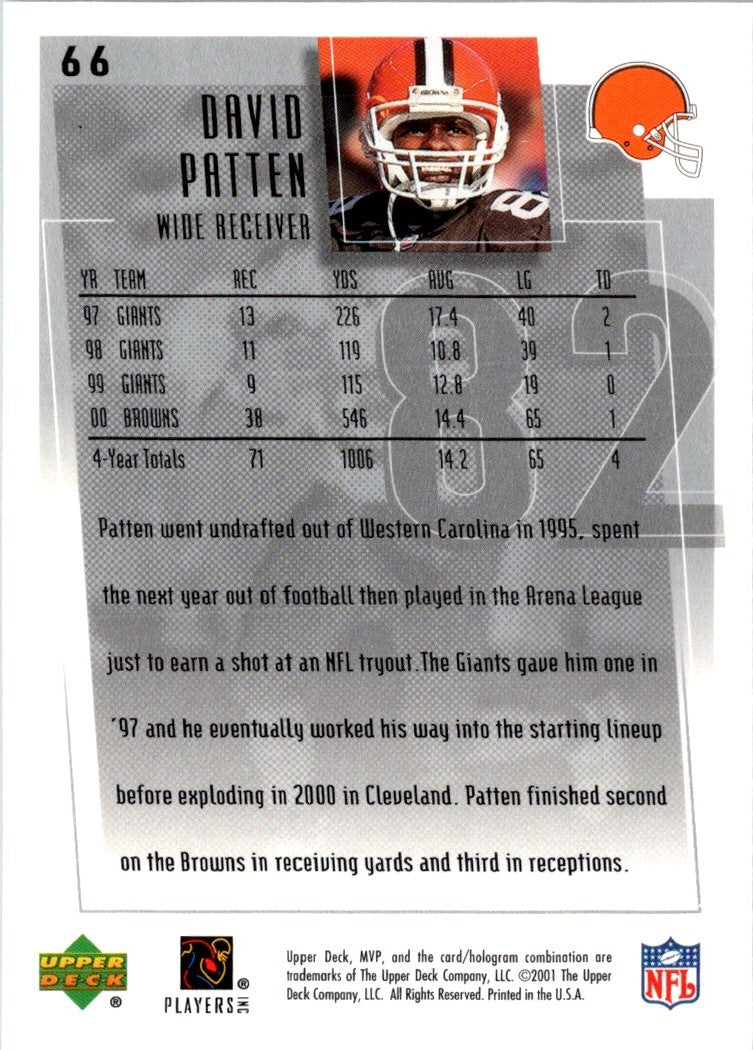 2001 Upper Deck MVP David Patten