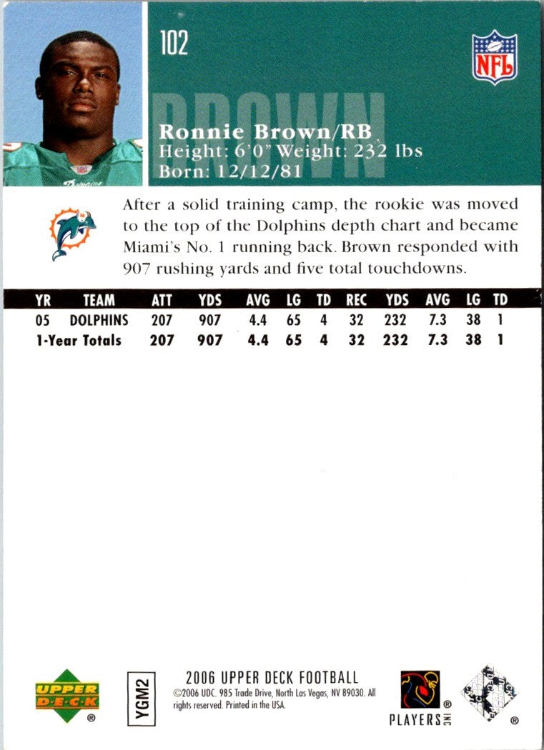 2006 Upper Deck Ronnie Brown