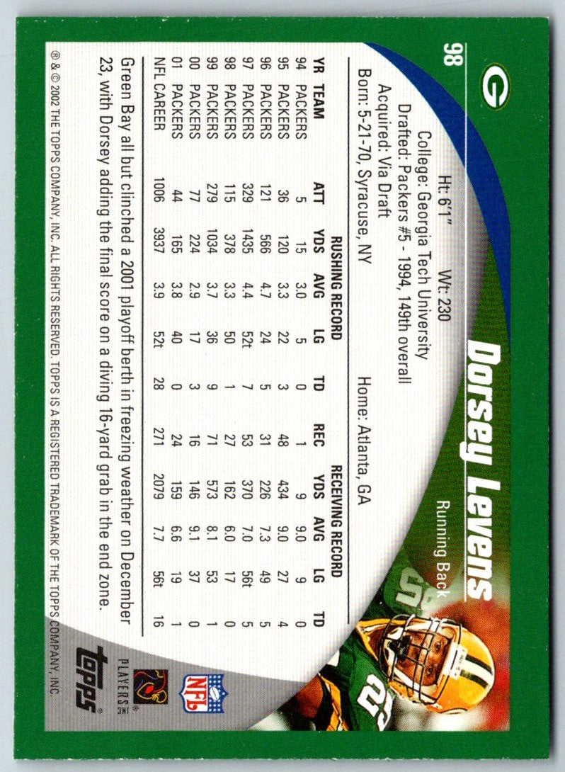 2002 Topps Dorsey Levens