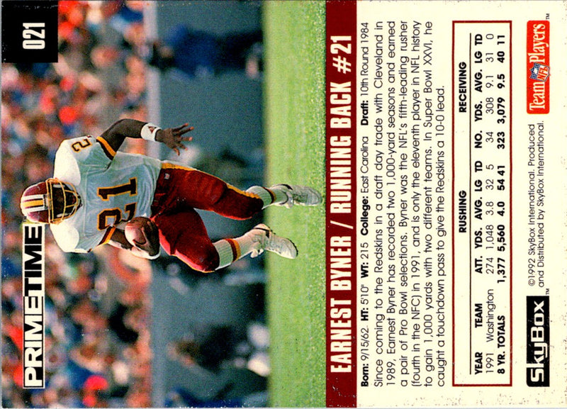 1992 Skybox Impact Earnest Byner