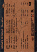 2001 Fleer Tradition Denver Broncos Team Leaders