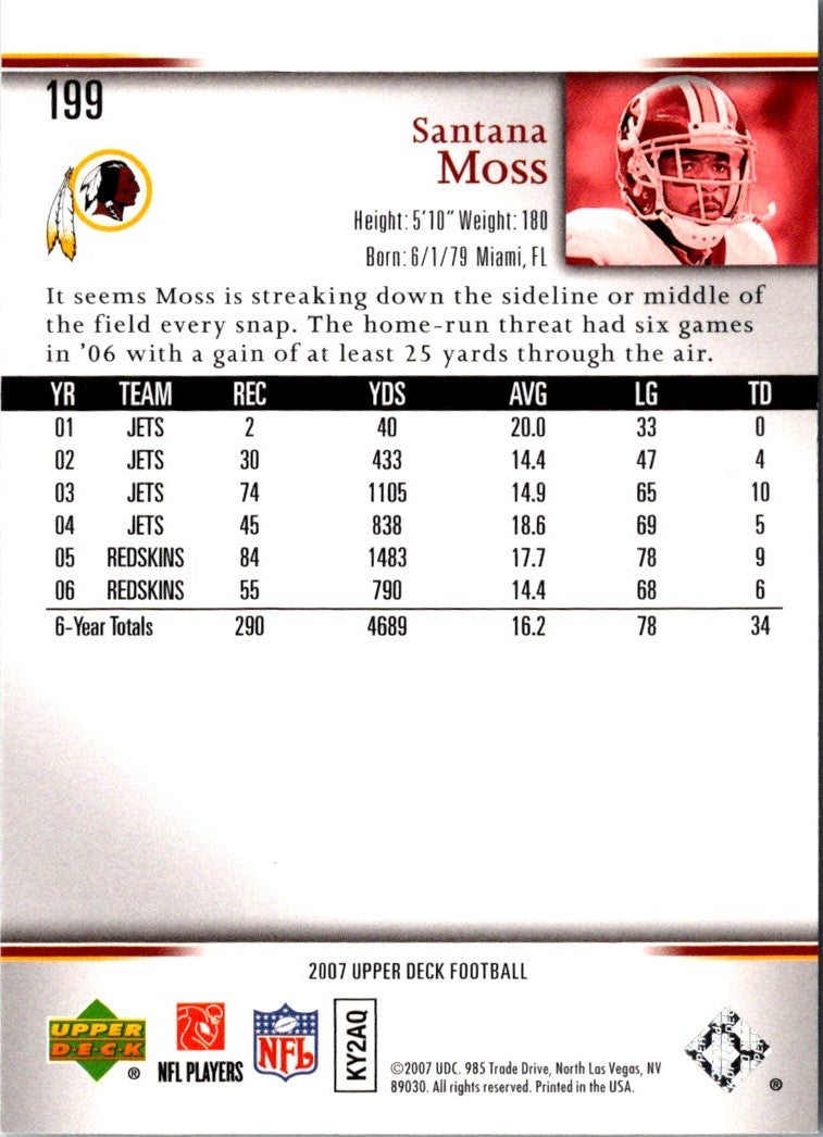 2007 Upper Deck Santana Moss