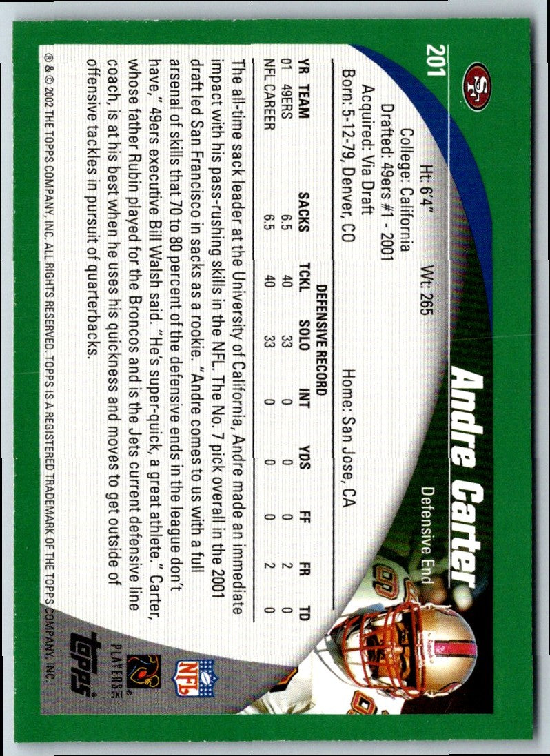 2002 Topps Andre Carter
