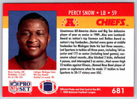 1992 Proset Percy Snow #681