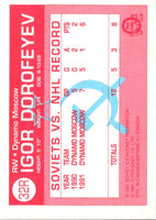 1991 O-Pee-Chee Sharks & Russians Inserts Igor Dorofeyev #32R