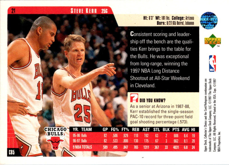 1997 Collector's Choice Steve Kerr