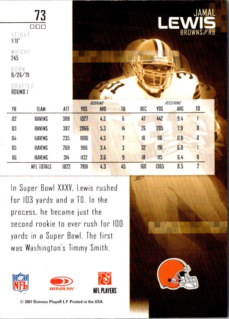 2007 Leaf Rookies & Stars Jamal Lewis