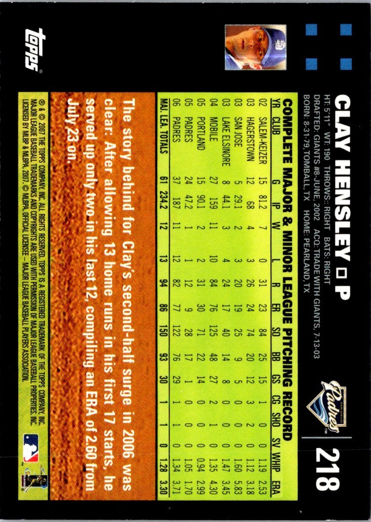 2007 Topps Clay Hensley