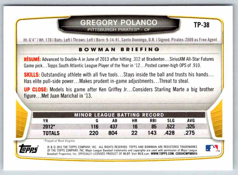 2013 Bowman Gregory Polanco