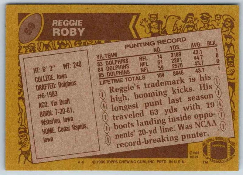 1986 Topps Reggie Roby