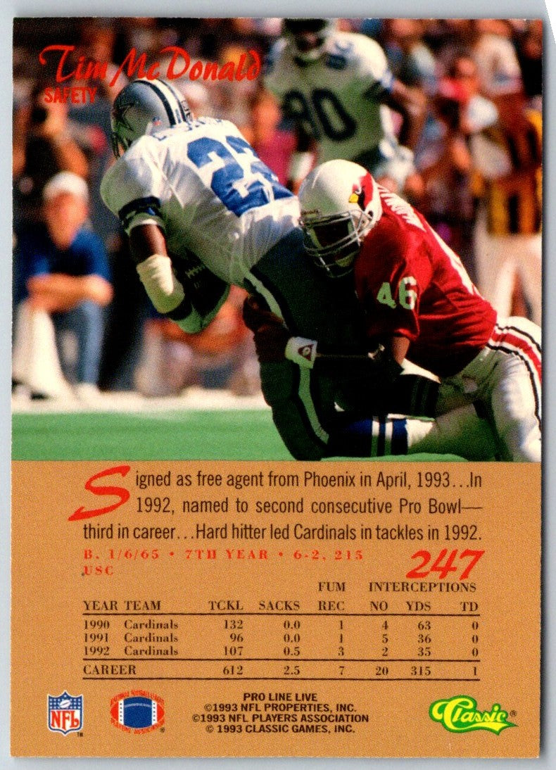 1993 Pro Line Live Tim McDonald