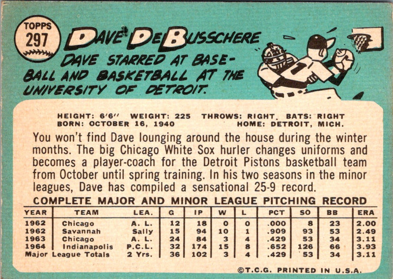 1965 Topps Dave DeBusschere