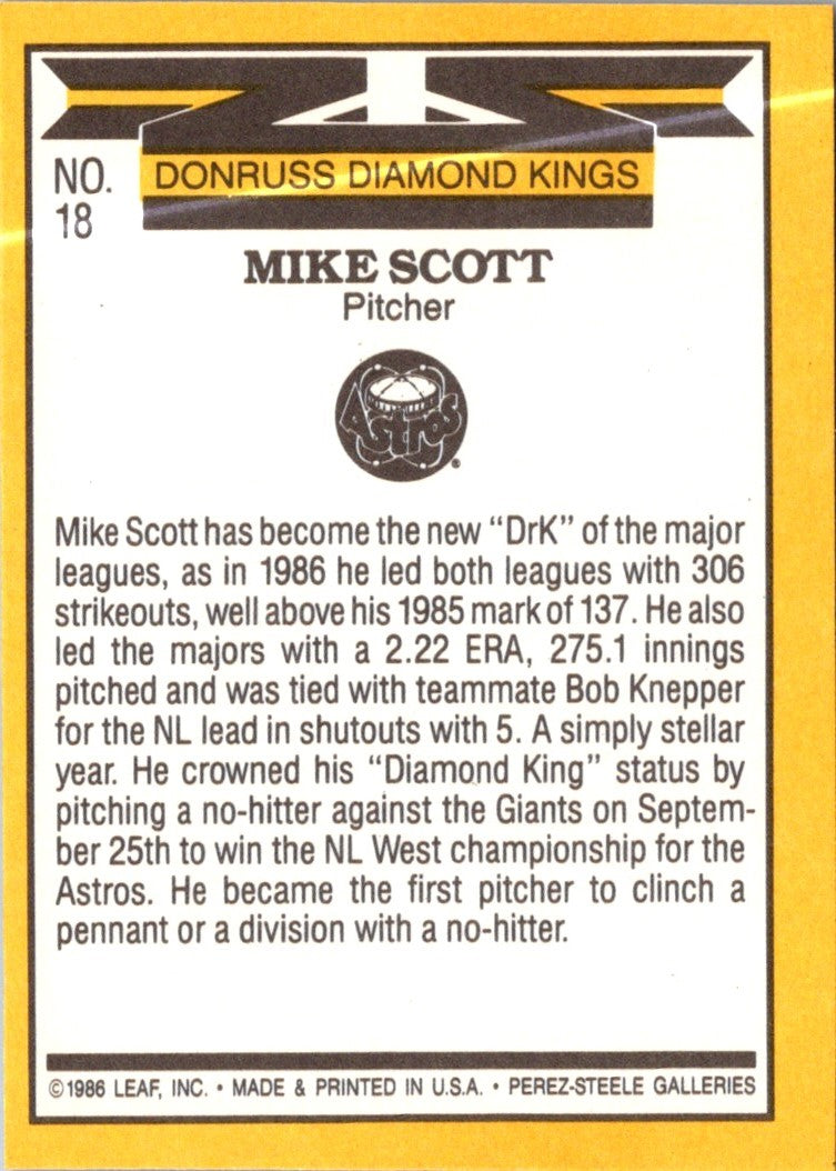 1987 Diamond Kings Mike Scott