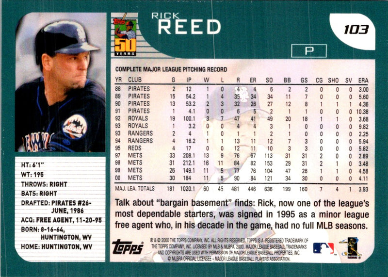 2001 Topps Rick Reed