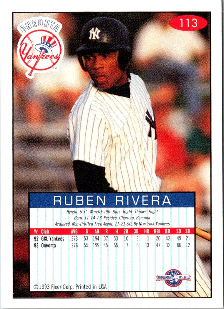 1993 Fleer Excel Ruben Rivera