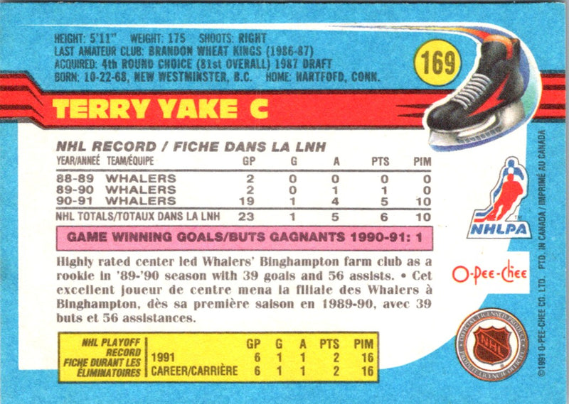 1991 O-Pee-Chee Terry Yake