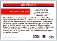 1992 Pro Set Jeff Jaeger #385