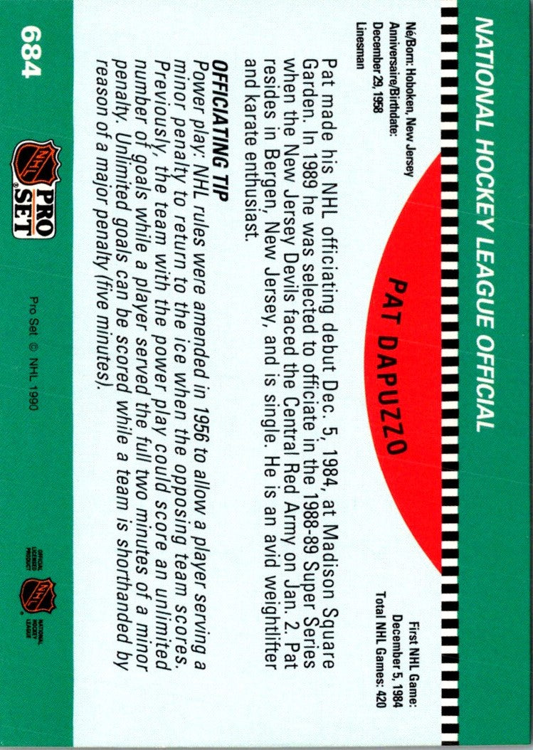 1990 Pro Set Pat Dapuzzo