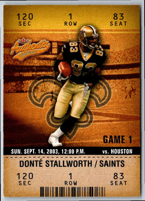2003 Fleer Authentix Donte Stallworth #11