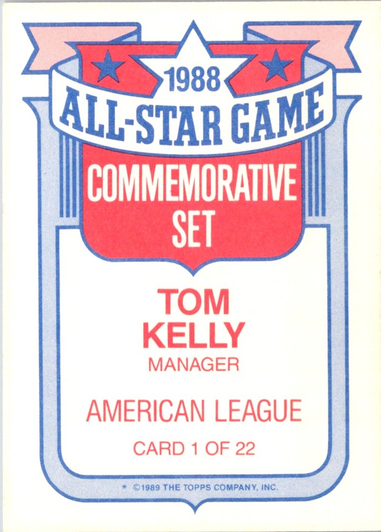 1989 Topps Glossy All-Stars Tom Kelly