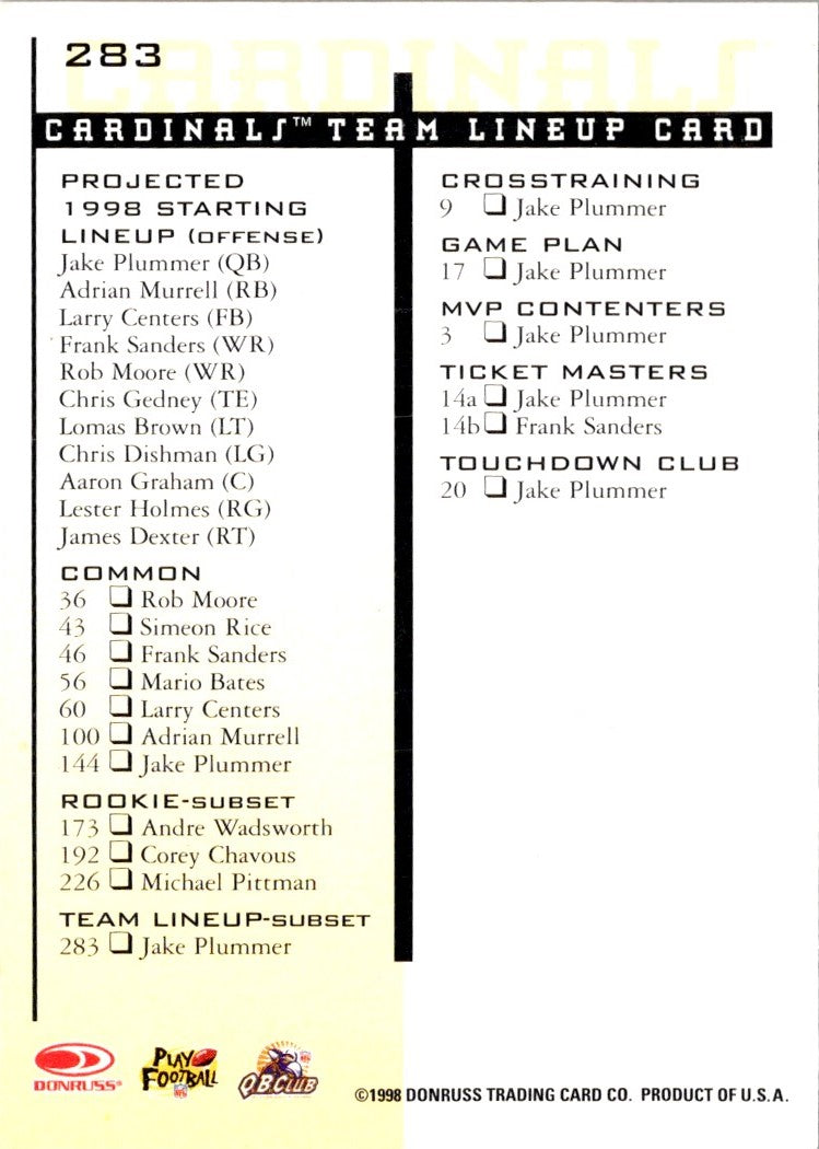 1998 Leaf Rookies & Stars Jake Plummer