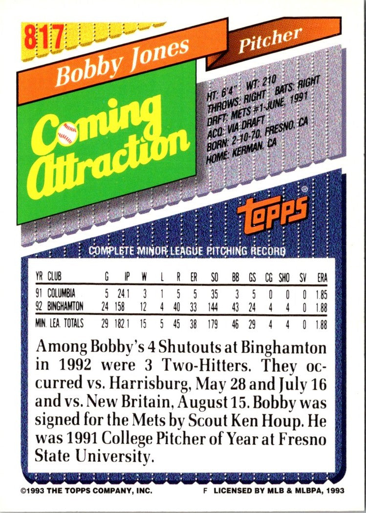 1993 Topps Gold Bobby Jones