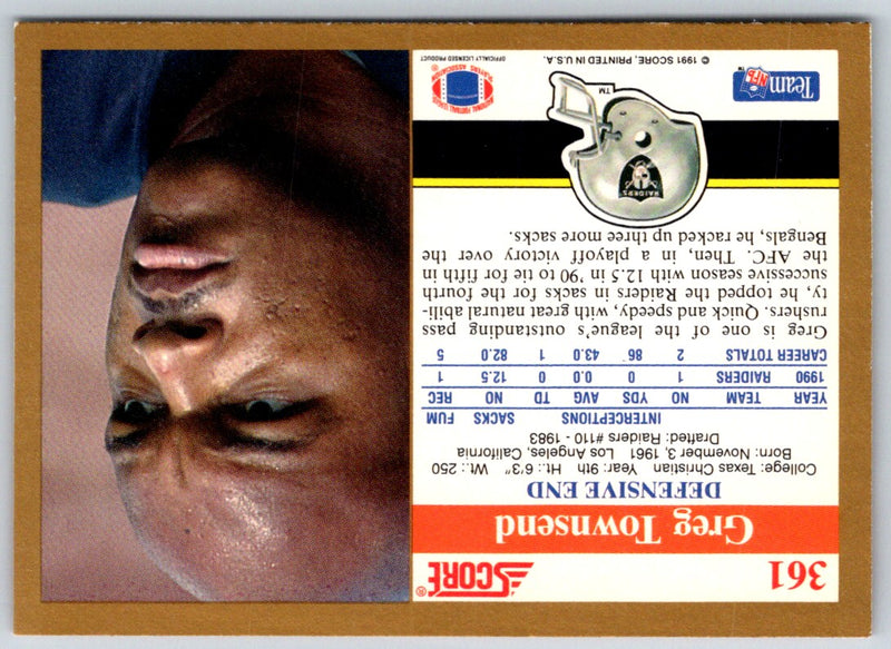 1991 Score Greg Townsend