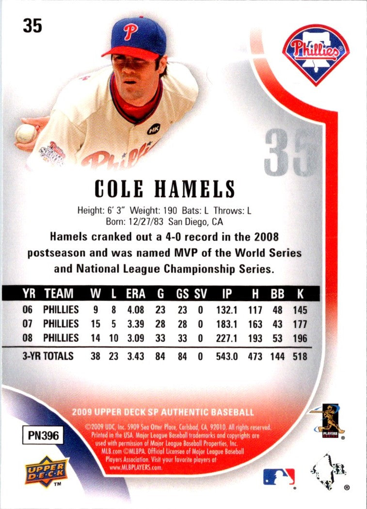 2009 Upper Deck SP Cole Hamels