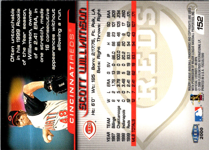 2000 Fleer Focus Scott Williamson