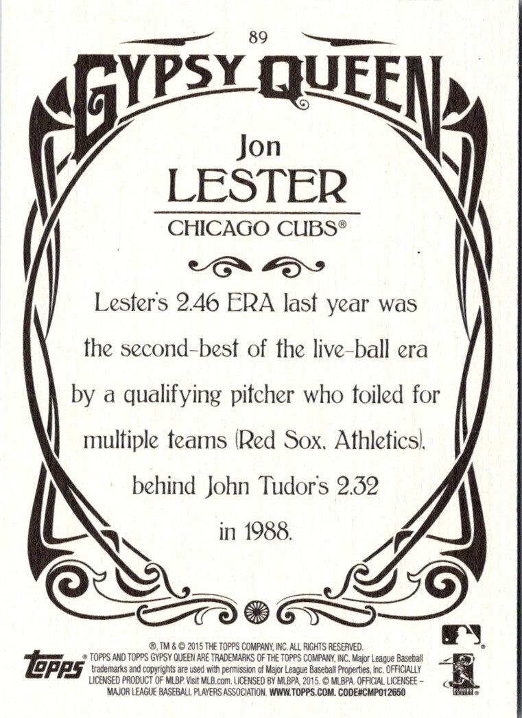 2015 Topps Gypsy Queen Jon Lester