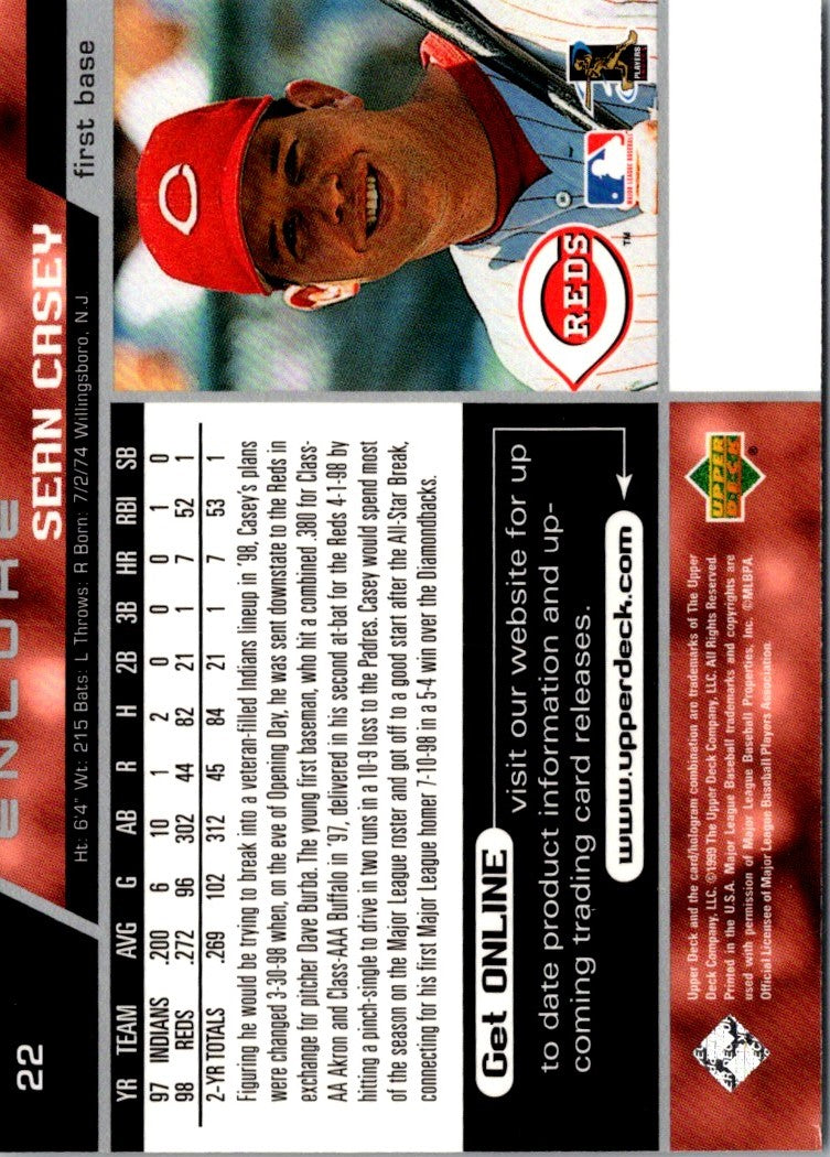 1999 Upper Deck Encore Sean Casey