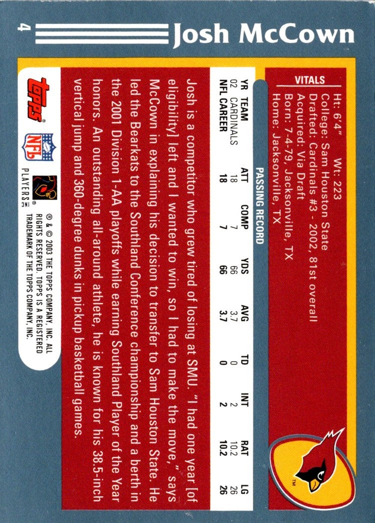 2003 Topps Josh McCown