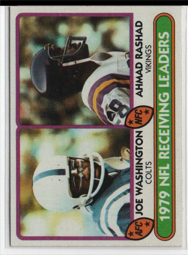 1980 Topps 1979 Receiving Leaders - Joe Washington/Ahmad Rashad #332