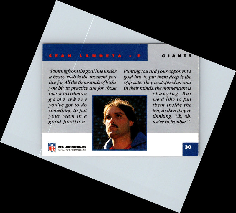 1991 Pro Line Portraits Sean Landeta